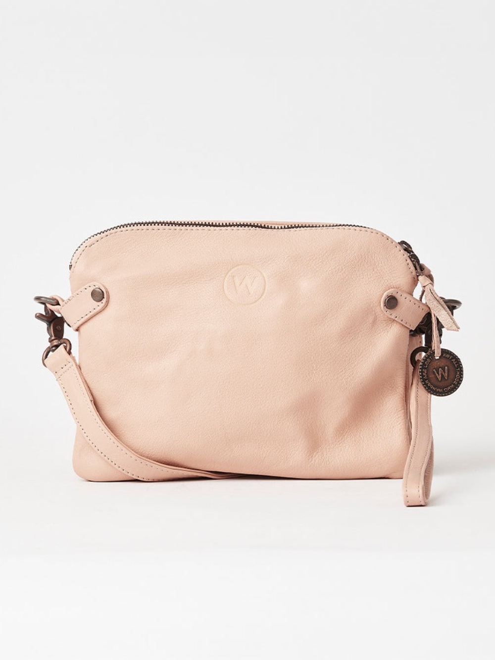 Wanderers Travel Co THE VENETIAN PASSPORT Blush Leather Crossbody Bag - Picture 3 of 13